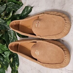 Coach Amber Driving Moccasins Tan Suede 10
